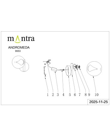 ANDRÓMEDA * APLIQUE 1L - ORO